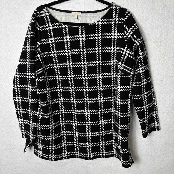 Talbots Plus Black and White Tunic 1X - Picture 2 of 4